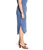 NIC + ZOE Plus Size Rumba Linen Blend High Rise A-Line Midi Skirt, Color:Blue Mix - Image 3