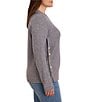 NIC + ZOE Plus Size Soft Waffle Crew Neck Long Raglan Sleeve Side Button Top - Image 6