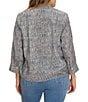 NIC + ZOE Plus Size Sun Speckle Ruffle Neck 3/4 Sleeve Top - Image 2