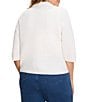 Nic + Zoe Plus Size Textured Knit Round Spread Collar Elbow Sleeve Button-Front Jacket - Image 2