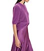 NIC + ZOE Round Neck Elbow Sleeve Brushed Sweater Tee - Image 3