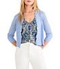 NIC + ZOE Ruffle Feather Knit Open Front Elbow Sleeve Cardigan - Image 4