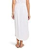 NIC + ZOE Rumba Linen Blend Dip A-Line Pull-On Coordinating Skirt, Color:Paper White - Image 2