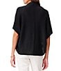 Color:Black Onyx - Image 2 - Sleek Cocoon Knit Open Front Short Kimono Sleeve Curved Hem Cardigan