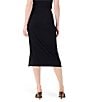 Color:Black Onyx - Image 2 - Sleek Jersey Sarong Faux Wrap Skirt