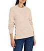 NIC + ZOE Soft Waffle Round Neck Long Raglan Sleeve Side Button Top - Image 4