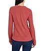 NIC + ZOE Soft Waffle Round Neck Long Raglan Sleeve Side Button Top - Image 2