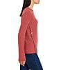 NIC + ZOE Soft Waffle Round Neck Long Raglan Sleeve Side Button Top - Image 3
