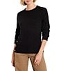NIC + ZOE Soft Waffle Round Neck Long Raglan Sleeve Side Button Top - Image 1