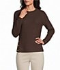 NIC + ZOE Soft Waffle Round Neck Long Raglan Sleeve Side Button Top - Image 1