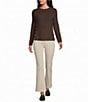 NIC + ZOE Soft Waffle Round Neck Long Raglan Sleeve Side Button Top - Image 3