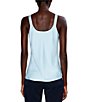 Color:Mist - Image 2 - Solid Crepe Scoop Neck Sleeveless Tank