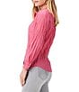 Color:Grenadine - Image 3 - Solid Crinkle Point Collar Long Sleeve Button-Front Shirt