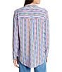 NIC + ZOE Solstice Stripe Point Collar Long Sleeve Button Front Shirt, Color:Purple Multi - Image 2
