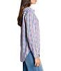 NIC + ZOE Solstice Stripe Point Collar Long Sleeve Button Front Shirt, Color:Purple Multi - Image 3