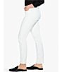 Color:Paper White - Image 3 - Stretch Denim Mid Rise Rolled Cuff Girlfriend Jeans