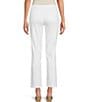 Color:Paper White - Image 2 - Stretch Woven Wide-Leg Belted Ankle Jeans