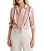 nz by NIC + ZOE Stripe Point Collar Long Sleeve Button Front Shirt - Image 4