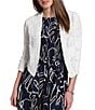 NIC + ZOE Subtle Sequin Open Front 3/4 Sleeve Cardigan, Color:Classic Cream - Image 1