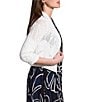 NIC + ZOE Subtle Sequin Open Front 3/4 Sleeve Cardigan, Color:Classic Cream - Image 3