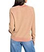 NIC + ZOE Subtle Stripe Textured Knit Round Neck Long Sleeve Sweater, Color:Red Multi - Image 2