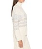 NIC + ZOE Trimmed Fringe Knit Turtleneck Long Sleeve Sweater, Color:Cream Multi - Image 3