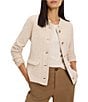 NIC + ZOE Trimmed Weave Mix Knit Band Collar Long Sleeve Button-Front Jacket - Image 4