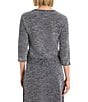 NIC + ZOE Tweed Stitch Knit Round Neck 3/4 Sleeve Coordinating Sweater - Image 2