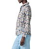 Color:Blue Multi - Image 3 - Up Beat Woven Ikat Print Point Collar Long Sleeve Button-Front Shirt