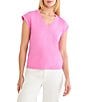NIC + ZOE V-Neck Cap Sleeve Tee - Image 1
