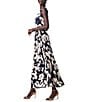 Color:Indigo Multi - Image 3 - Water Lilies Print Woven Bianca V-Neck Sleeveless Belted Maxi Dress