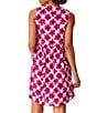 Color:Pink Multi - Image 2 - Woven In Bloom Print Tassel Tie Split V-Neck Sleeveless Side Pocket Shift Dress