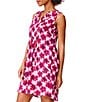 Color:Pink Multi - Image 3 - Woven In Bloom Print Tassel Tie Split V-Neck Sleeveless Side Pocket Shift Dress