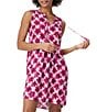 Color:Pink Multi - Image 4 - Woven In Bloom Print Tassel Tie Split V-Neck Sleeveless Side Pocket Shift Dress