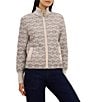NIC+ ZOE Dapper Swirl Jacquard Knit Stand Collar Zip-Front Jacket - Image 1