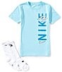 3BRAND Nike 3BRAND by Russel Wilson Big Boys Short Sleeve Wordmark T-Shirt, Color:Still Blue - Image 1