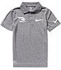 Color:Carbon Heather - Image 1 - 3BRAND By Russell Wilson Big Boys 8-20 Short-Sleeve Dri-FIT Polo Shirt