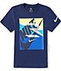 Nike 3BRAND By Russell Wilson Big Boys Short Sleeve Gradient Box Logo T-Shirt, Color:Midnight Navy - Image 1