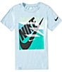 Nike 3BRAND By Russell Wilson Big Boys Short Sleeve Gradient Box Logo T-Shirt, Color:3Brand Blue - Image 1
