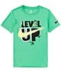 Color:Hyper Volt - Image 1 - Nike 3BRAND By Russell Wilson Big Boys 8-20 Short Sleeve Level Up Doodle T-Shirt