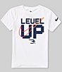 Color:White - Image 1 - Nike 3BRAND By Russell Wilson Big Boys 8-20 Short Sleeve Level Up Pixel T-Shirt