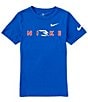Color:Game Royal - Image 1 - Nike 3BRAND By Russell Wilson Big Boys 8-20 Short Sleeve Wordmark T-Shirt