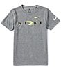 Color:Carbon Heather - Image 1 - Nike 3BRAND By Russell Wilson Big Boys 8-20 Short Sleeve Wordmark T-Shirt
