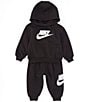 Color:Black - Image 1 - Baby Boys 12-24 Months Club Fleece Hoodie and Fleece Pant Set