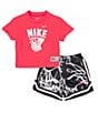 Color:Black - Image 1 - Baby Boys 12-24 Months Short Sleeve Basketball Hoop Jersey T-Shirt & Printed Double-Knit Pique Shorts Set