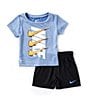 Color:Polar - Image 1 - Baby Boys 12-24 Months Short Sleeve Dropset Jersey T-Shirt & Double-Knit Shorts Set