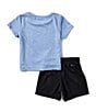 Color:Polar - Image 2 - Baby Boys 12-24 Months Short Sleeve Dropset Jersey T-Shirt & Double-Knit Shorts Set