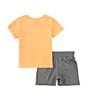 Color:Smoke Grey - Image 2 - Baby Boys 12-24 Months Short Sleeve Dropset Jersey T-Shirt & Double-Knit Shorts Set
