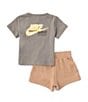 Color:Hemp - Image 1 - Baby Boys 12-24 Months Short Sleeve Jersey T-Shirt & French Terry Shorts Set