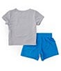 Color:Light Photo Blue/Grey - Image 2 - Baby Boys 12-24 Months Short Sleeve Just Do It Baseball T-Shirt & Solid Shorts Set